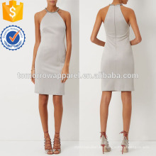 Vestido de cóctel Halterneck de plata Fabricación de ropa de mujer de moda al por mayor (TA4044D)